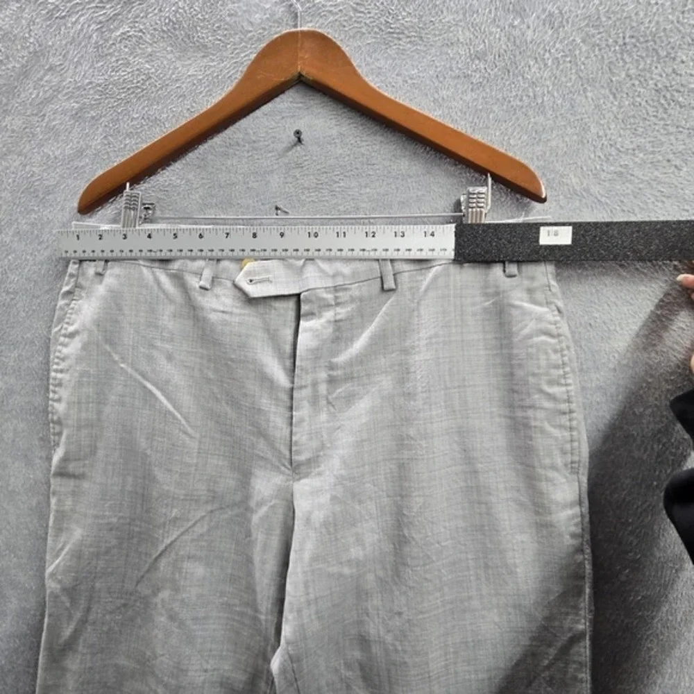 Lauren Ralph Men Pants 36W X 30L Gray Wool Dress Total Comfort‎ Black Label